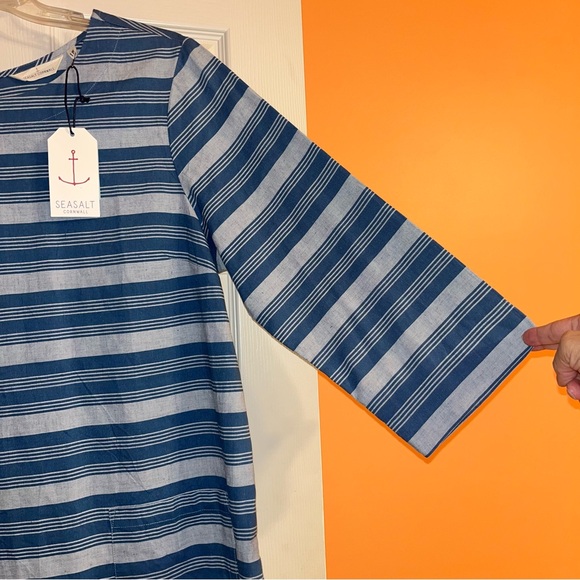 Seasalt Cornwall Linen/Cotton Striped Calenick Tunic Top - Picture 4 of 15